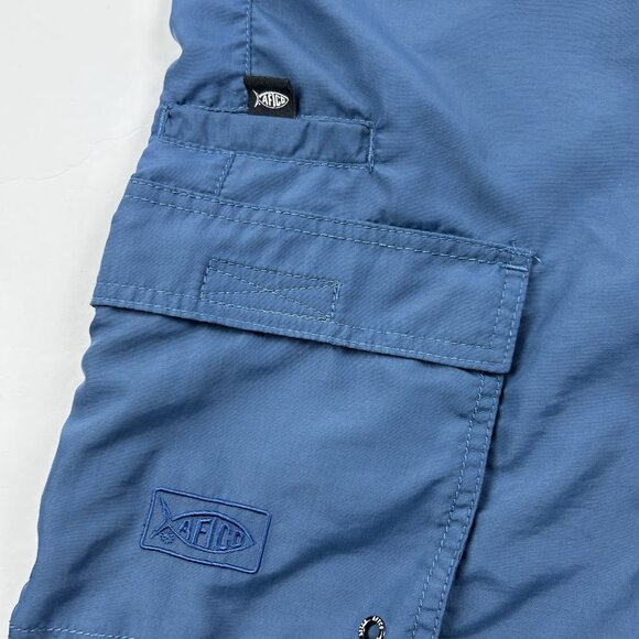 Aftco 100% Nylon Blue Shorts Cargo Boating Deck Travel Fishing Mens Size 40 x 7 - Picture 7 of 14